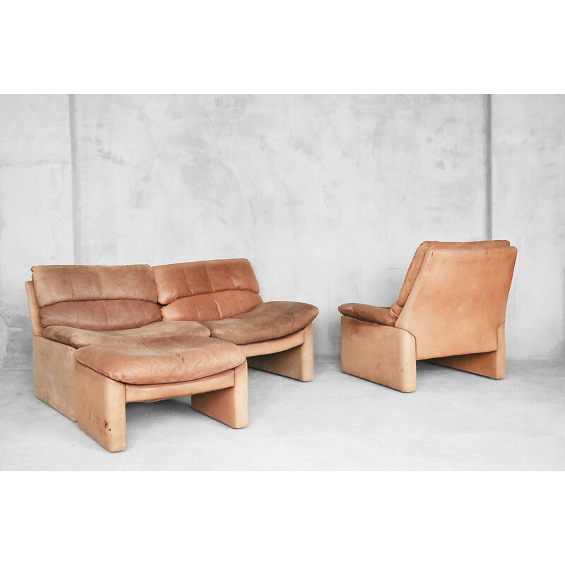 Set of Vintage Leather Living Room by Walter Knoll - 1970s