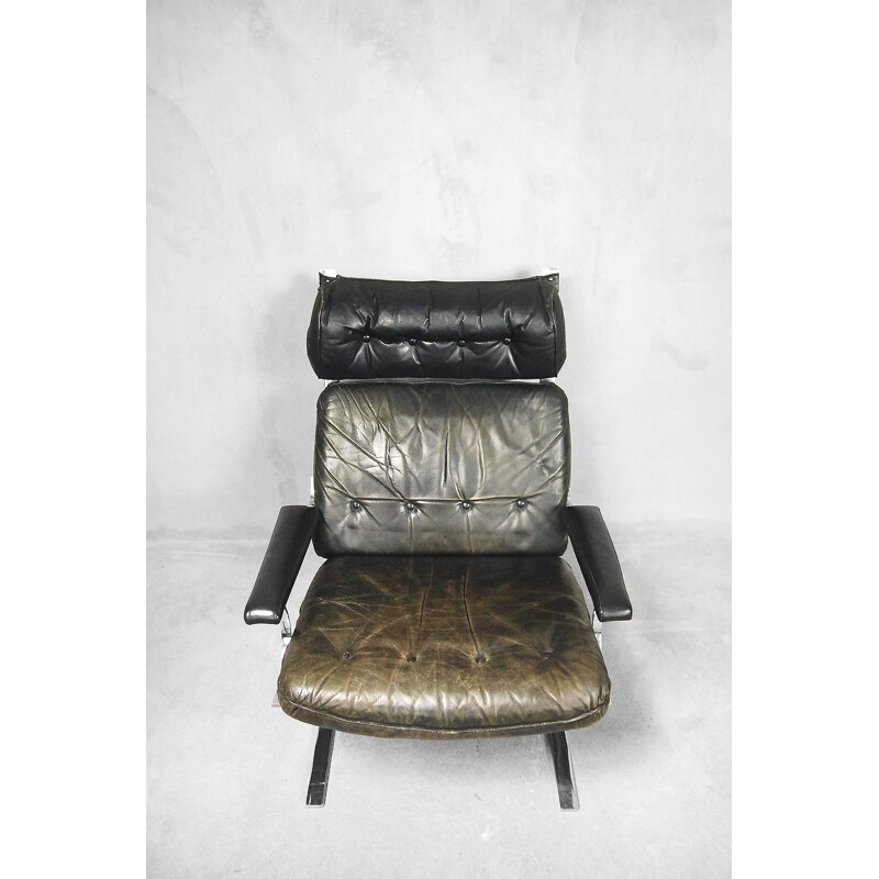 Leather Lounge Chair & Ottoman by Reinhold Adolf for Cor - 1960s