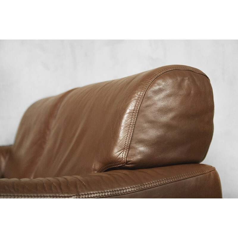 Italian Leather vintage Sofa by Brunati - 1970s