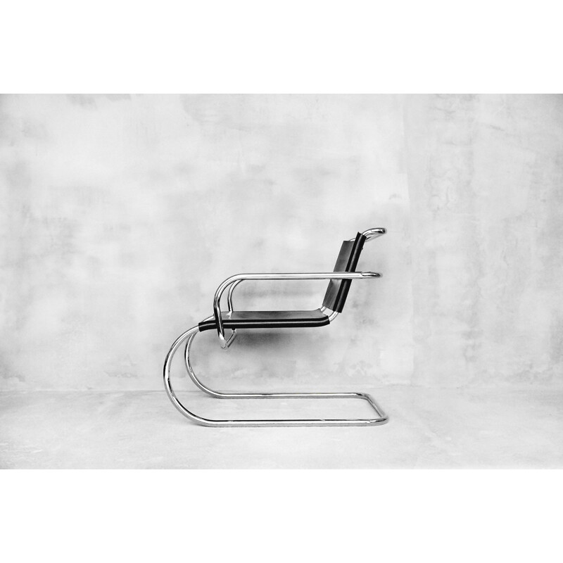 Vintage "Bauhaus" German leather chair by Franco Albini for Tecta - 1950s