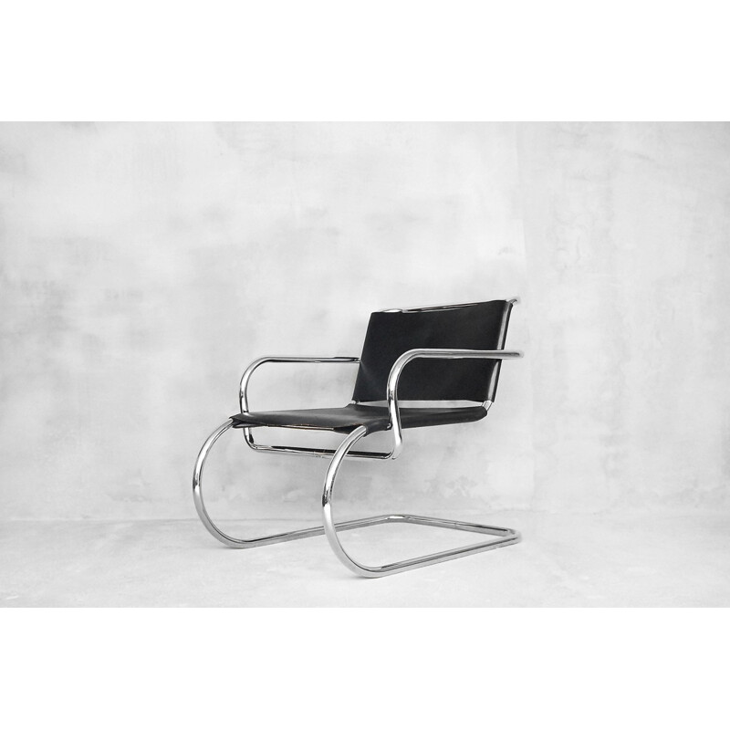 Vintage "Bauhaus" German leather chair by Franco Albini for Tecta - 1950s