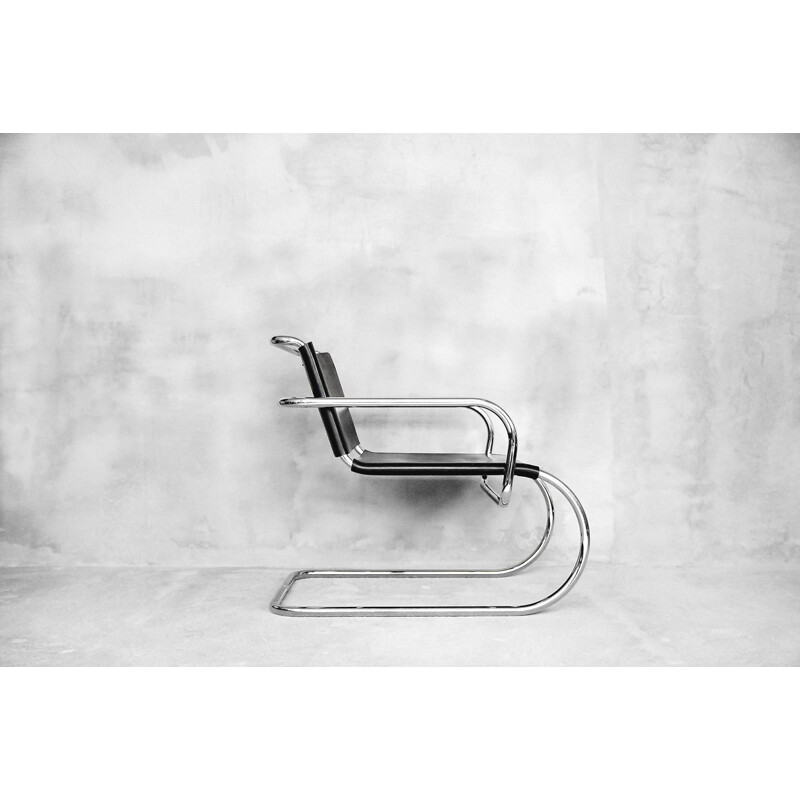 Vintage "Bauhaus" German leather chair by Franco Albini for Tecta - 1950s