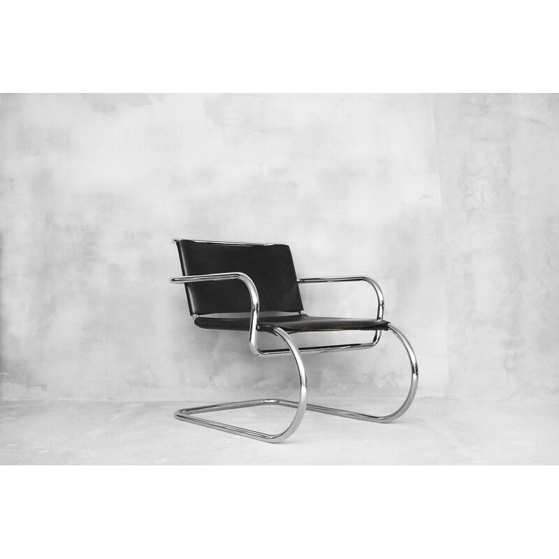 Vintage "Bauhaus" German leather chair by Franco Albini for Tecta - 1950s