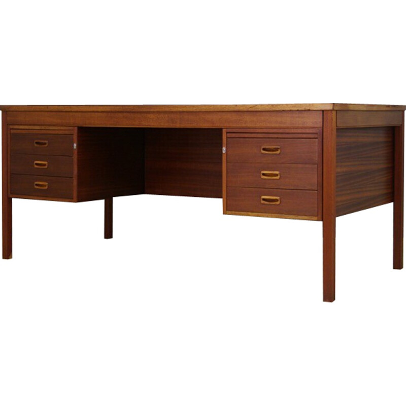 Vintage retro writing desk in mahogany - 1960s