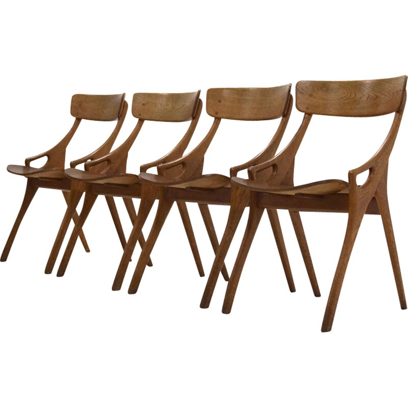 Vintage set of 4 dining chairs by Hovmand Olsen for Mogens Kold - 1950s