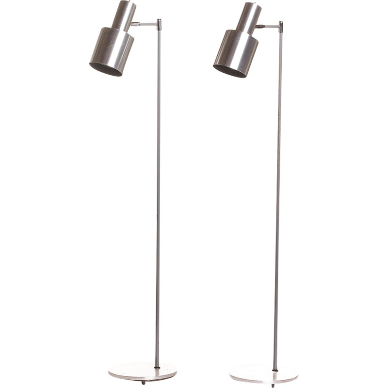 Suite de 2 lampadaires vintage en aluminium par Jo Hammerborg pour Fog & Mørup - 1960