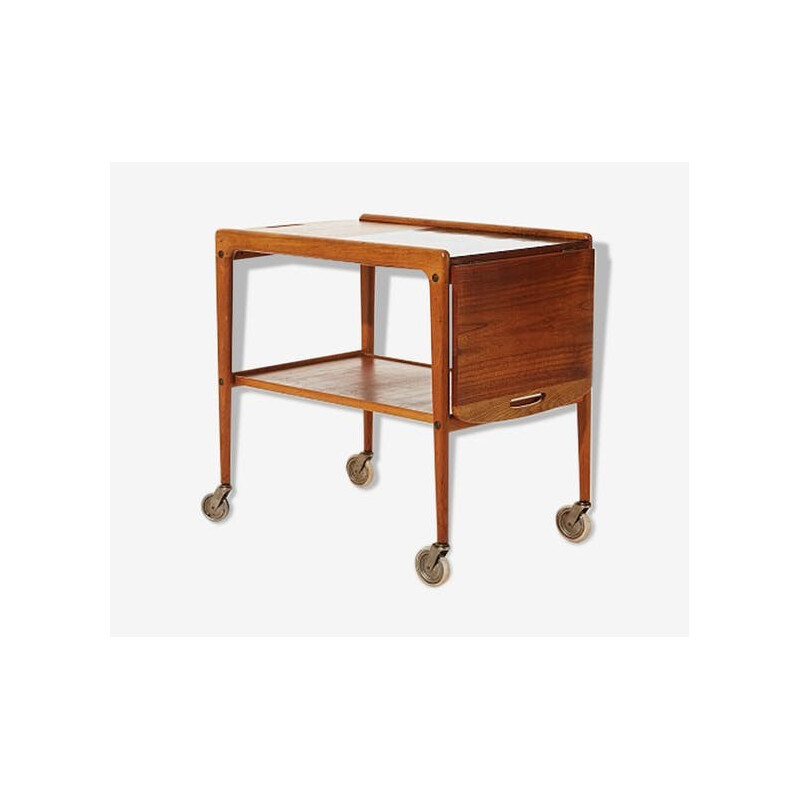 Vintage "Thea" teak service cart by Yngve Ekstrom - 1960s