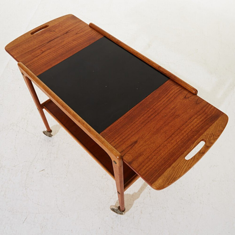 Vintage "Thea" teak service cart by Yngve Ekstrom - 1960s