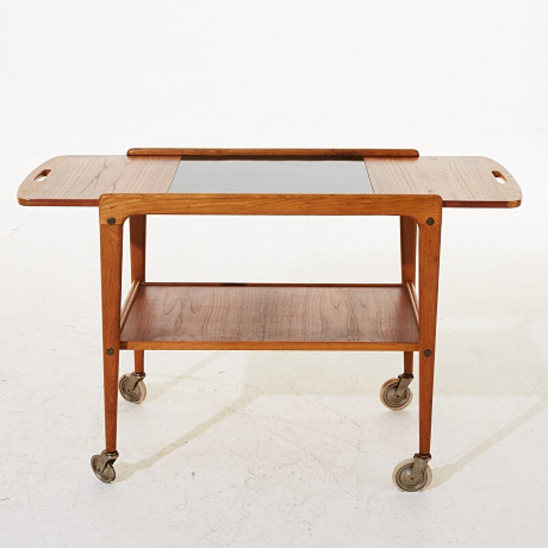 Vintage "Thea" teak service cart by Yngve Ekstrom - 1960s