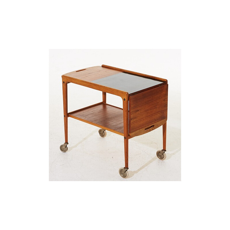 Vintage "Thea" teak service cart by Yngve Ekstrom - 1960s