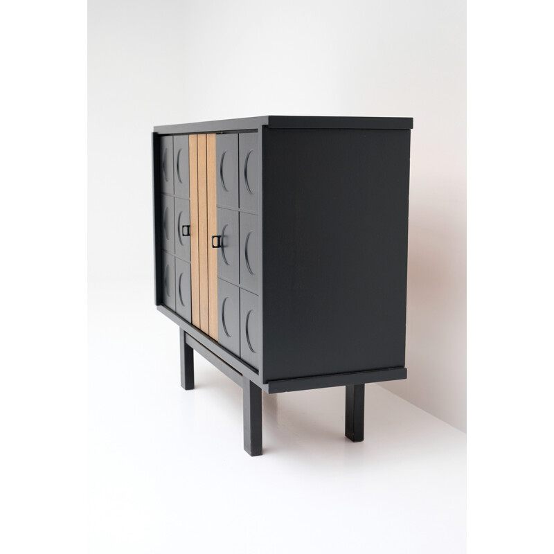 Vintage ebonized brutalist cabinet - 1970s