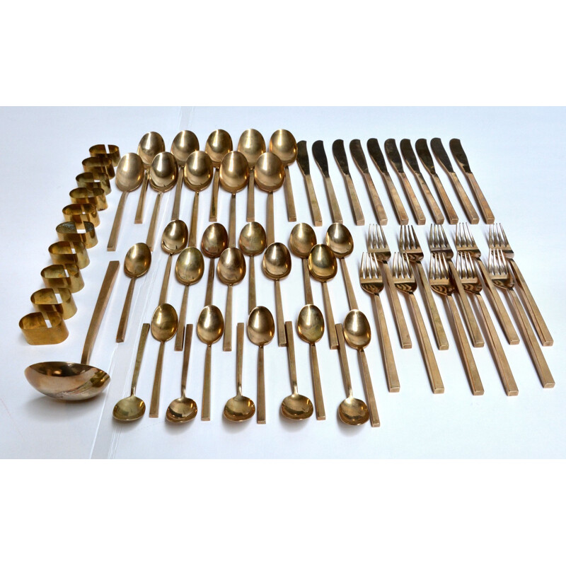 Vintage Scanline brass cutlery - 1960s