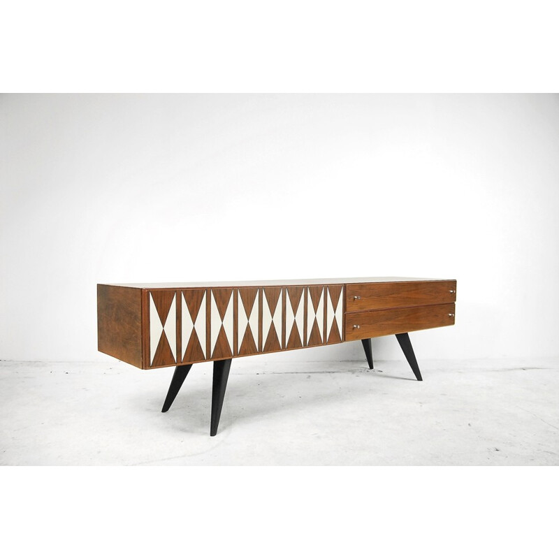 Buffet Scandinave vintage à Motifs blancs - 1970