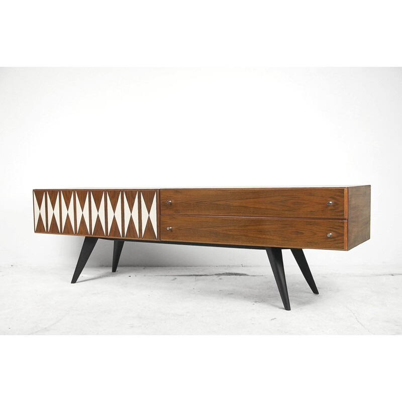 Buffet Scandinave vintage à Motifs blancs - 1970