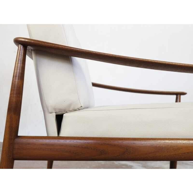 White easy chair in solid teak by Walter Knoll - 1960s