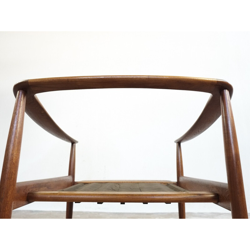 White easy chair in solid teak by Walter Knoll - 1960s