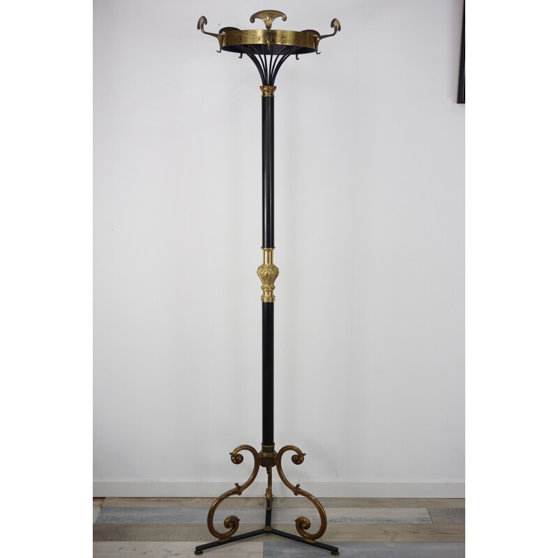 Vintage coat rack in metal and bronze - 1930s