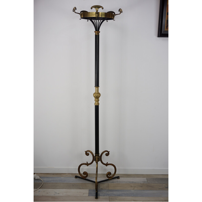 Vintage coat rack in metal and bronze - 1930s