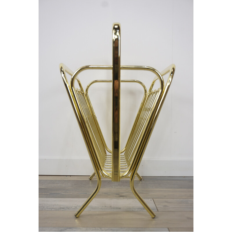 Vintage magazine rack in brass - 1970s