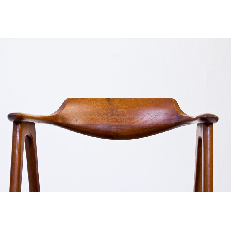 Vintage desk chair in Teak & Leather by Erik Kirkegaard for Høng Stolefabrik - 1950s