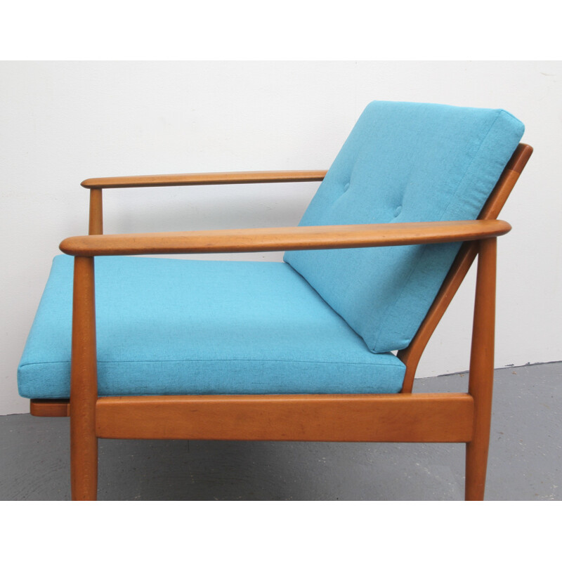 Vintage Duitse lichtblauwe fauteuil - 1960