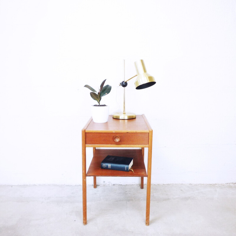 Vintage bedside table with clean lines - 1960s