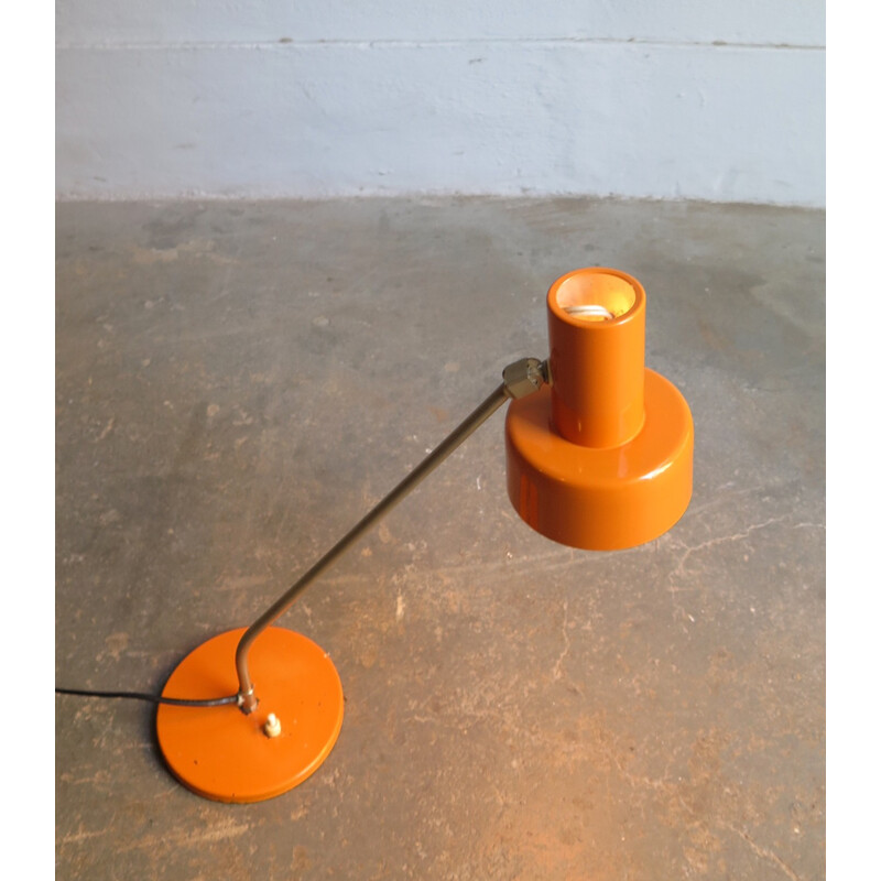 Vintage orange metal desk lamp - 1960s