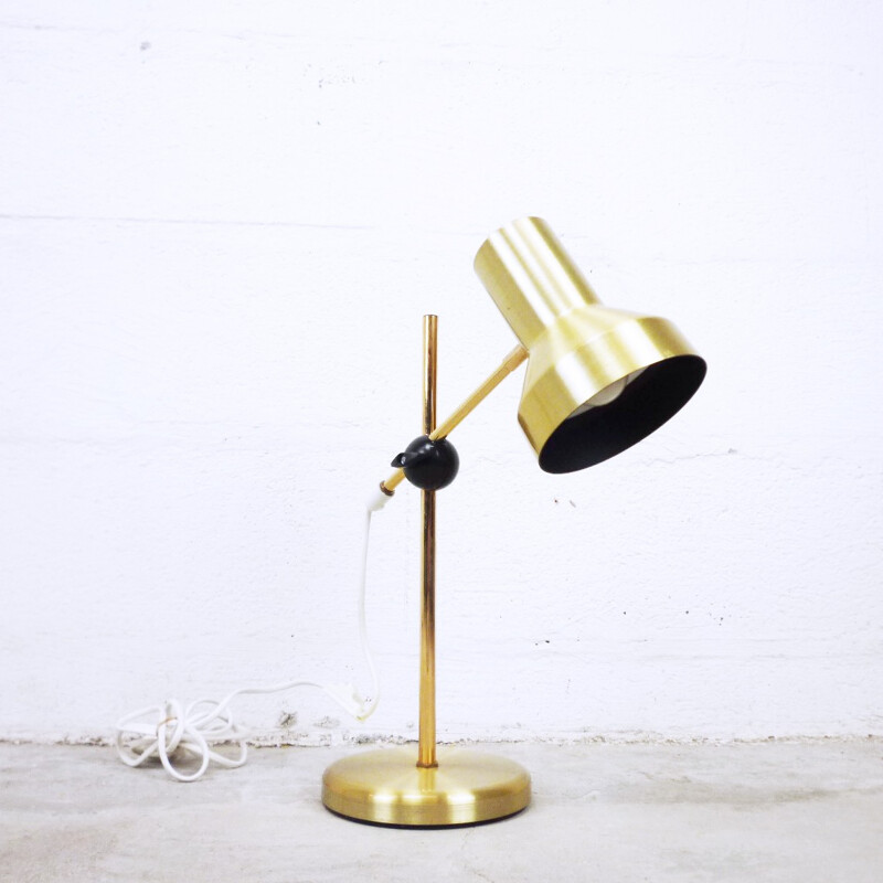 Vintage golden articulated metal desk lamp - 1960s