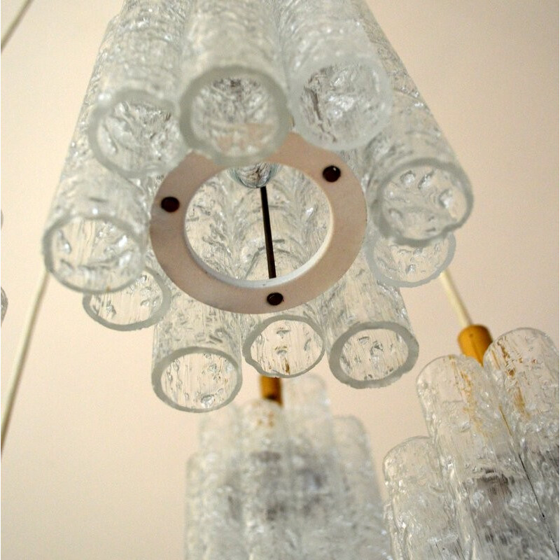 Vintage hanging lamp chandelier by Doria - 1960s