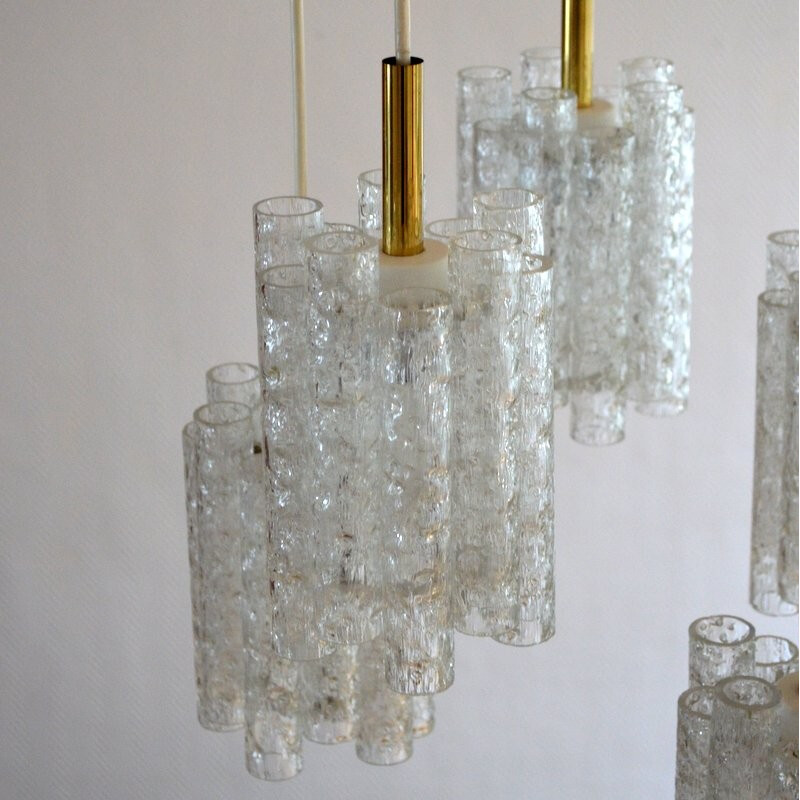 Vintage hanging lamp chandelier by Doria - 1960s