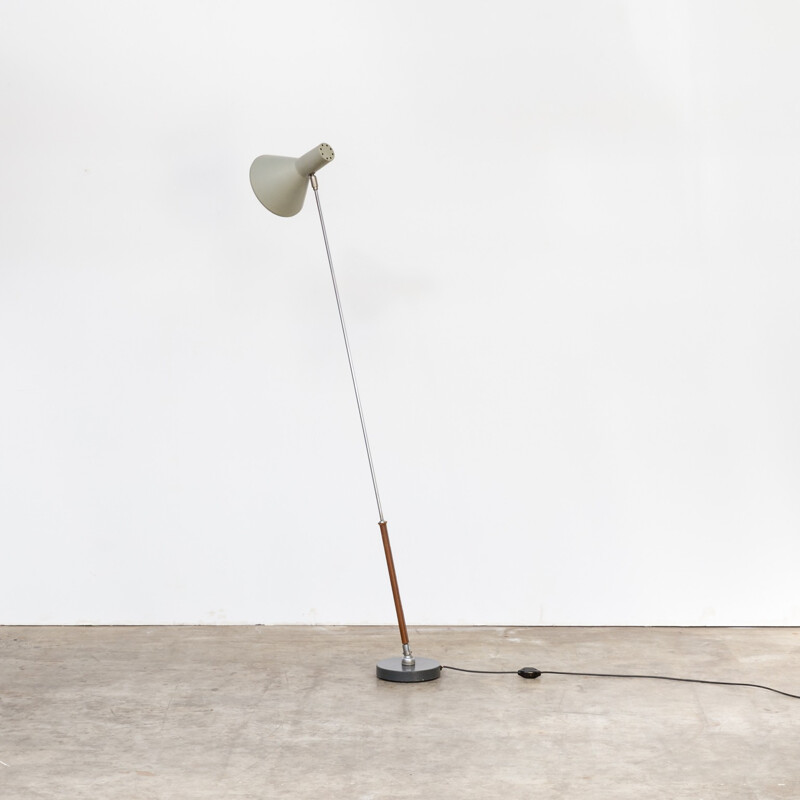 Vintage bendable floorlamp in leather, chrome and metal by Floris Fiedeldij for Artimeta - 1960s