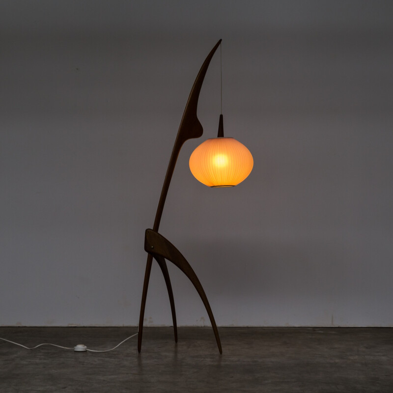 Vintage "Praying Mantis" floorlamp by Rispal, France - 1950s