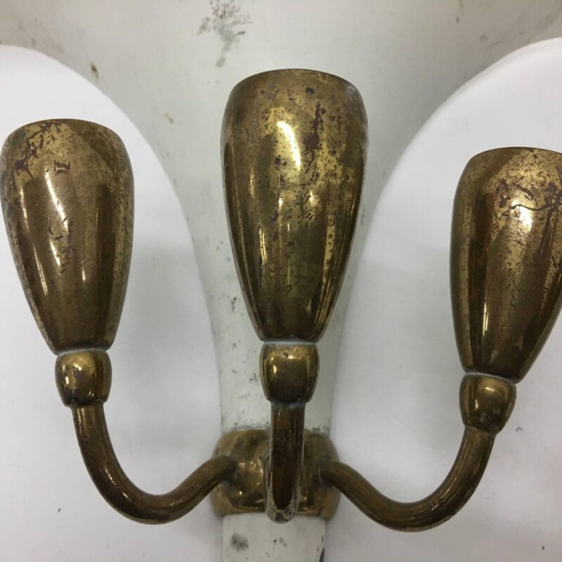 Vintage set of 2 Italian wall sconces by Oscar Torlasco - 1950s