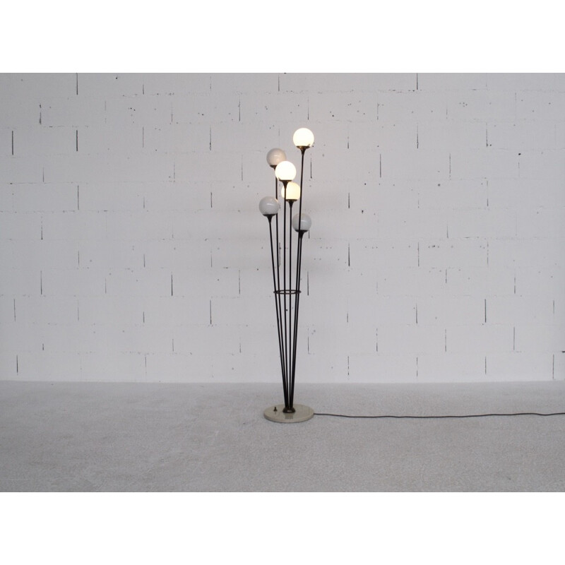 Italian floor lamp in marble and brass by Stilnovo - 1950s