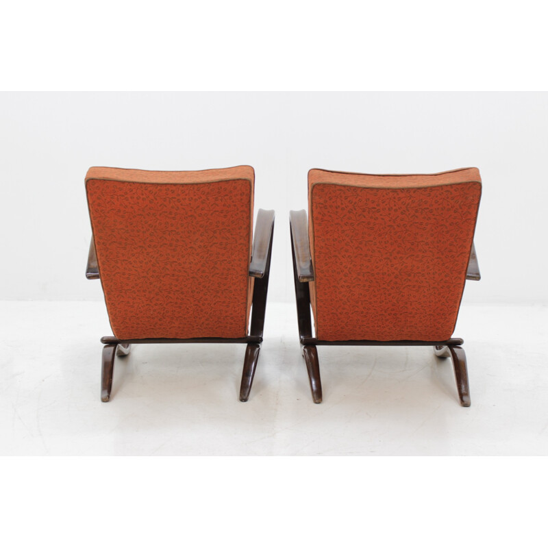Set of 2 Armchairs "H-269" and Coffee table by Jindrich Halabala - 1960s 