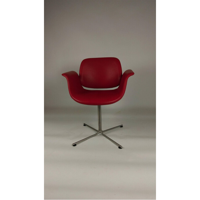 Vintage fauteuil in rood leer van Foersom en Hjorth-Lorenzen voor Erik Jørgensen, 2000