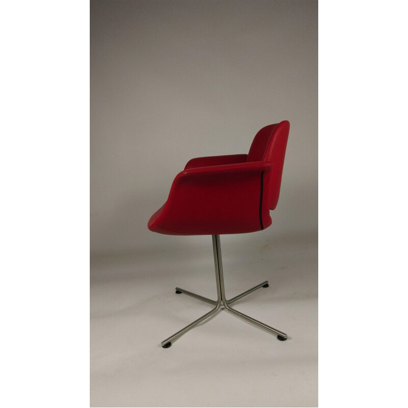 Vintage fauteuil in rood leer van Foersom en Hjorth-Lorenzen voor Erik Jørgensen, 2000