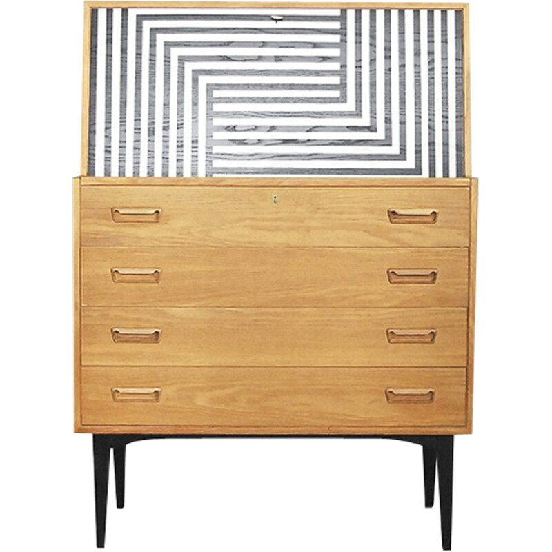 Danish Secretaire with Pattern by Arne Wahl Iversen for Vinde Møbelfabrik - 1960s