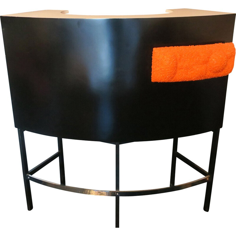 Vintage Cocktail Bar in Lacquered Wood - 1960s