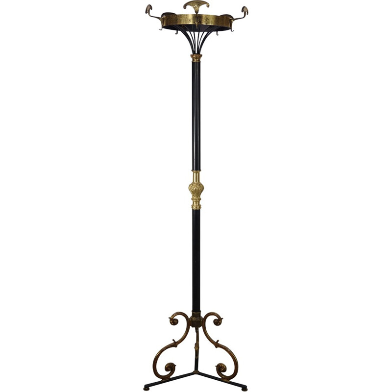 Vintage coat rack in metal and bronze - 1930s