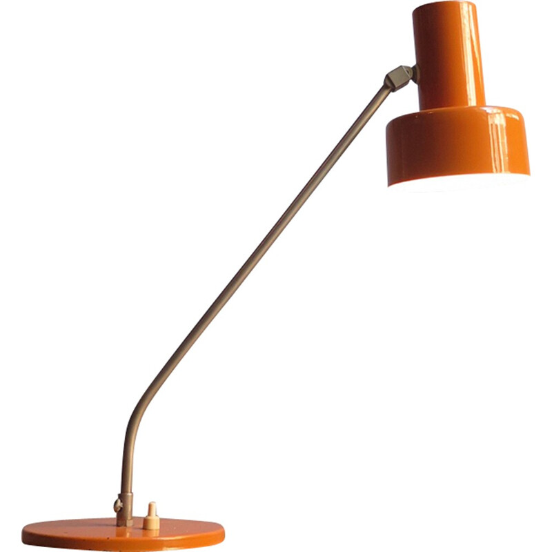 Lampe de bureau vintage en métal orange - 1960