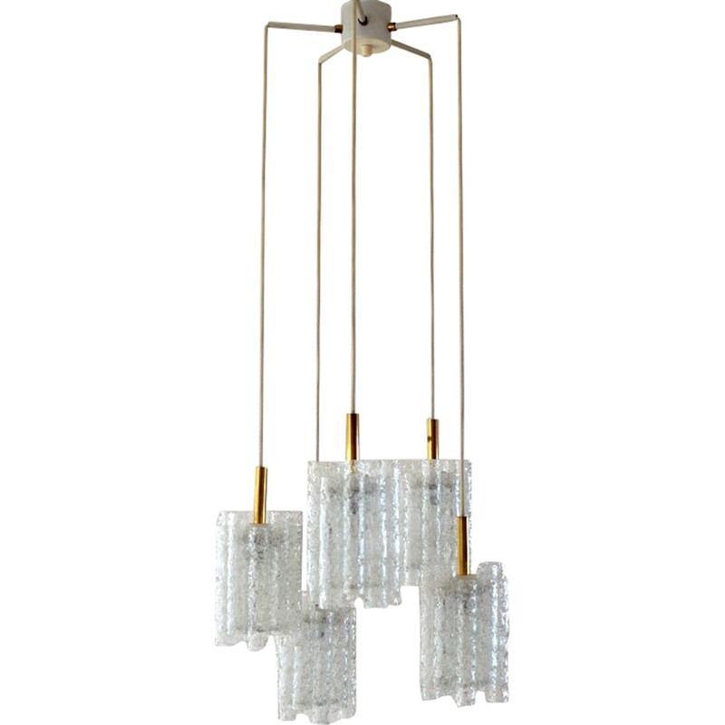 Vintage hanging lamp chandelier by Doria - 1960s