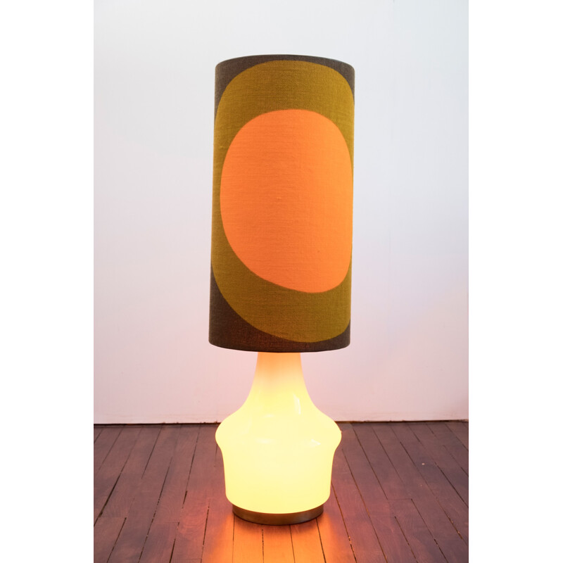 Glass Orange Vintage floor lamp with multicolour lamp Shade - 1960s