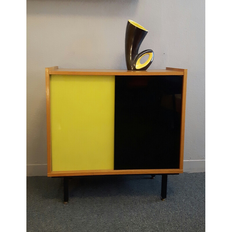 Black and Yellow Vintage Chest of drawers - 1950s