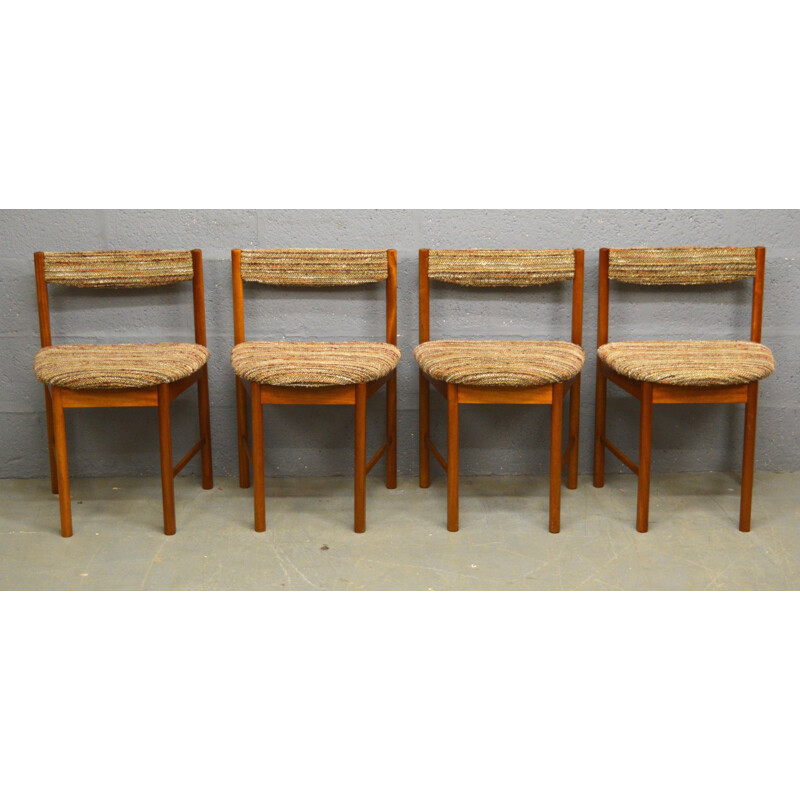 Table repas avec 4 chaises vintage en teck par Mcintosh - 1970