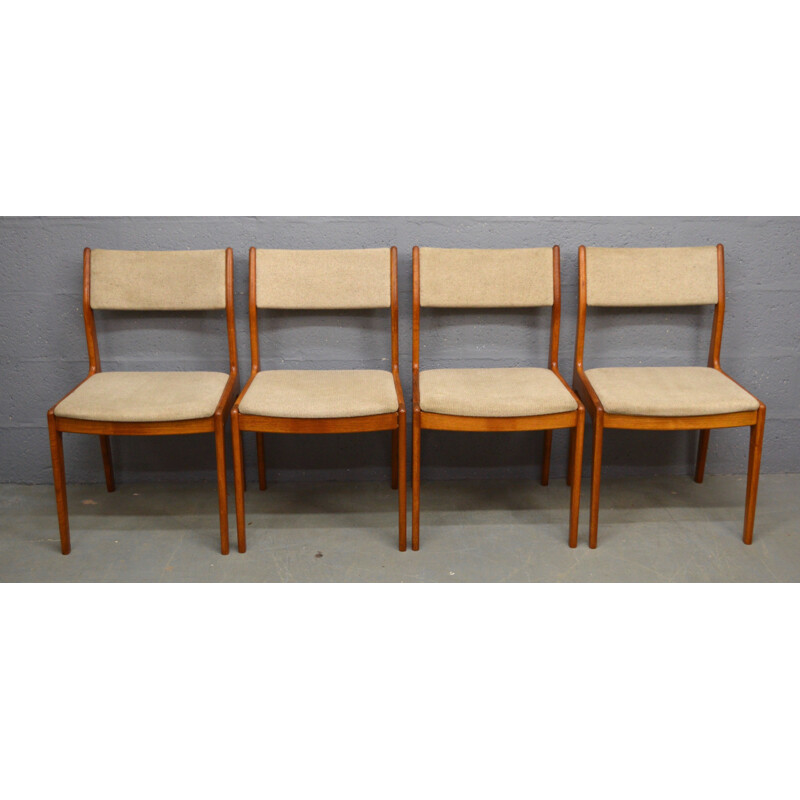 Vintage Teak Danish table and 4 chairs by D-scan - 1970s