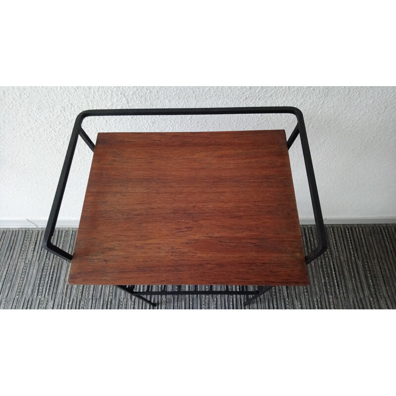 Vintage Side table in wood and metal - 1960s