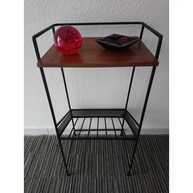 Vintage Side table in wood and metal - 1960s