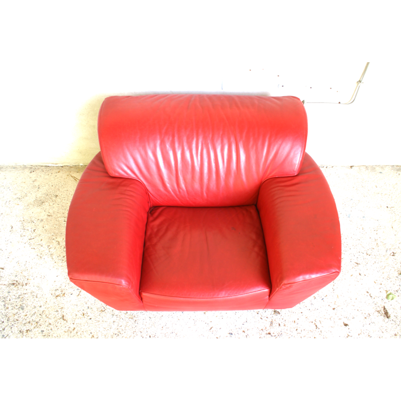 Roter Vintage-Lounge-Sessel aus Leder, Montis Edition - 1970