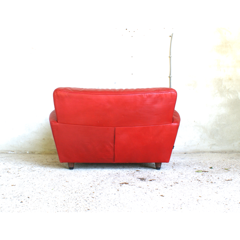 Roter Vintage-Lounge-Sessel aus Leder, Montis Edition - 1970